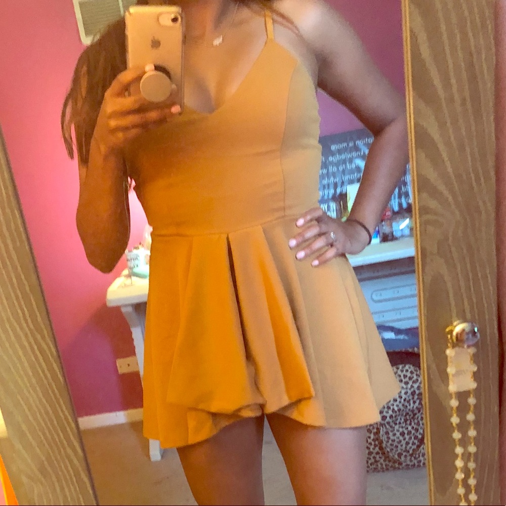 Mustard overlay romper